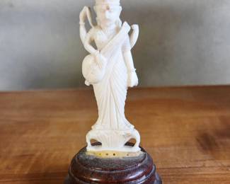 Carved Bone Statue of Goddess Saraswati second image