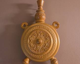 Hand Carved Wooden Flask  Turtle Shape