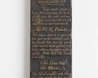 BPS Paints  Varnishes Advertising Printing Block