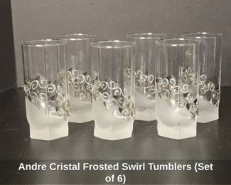 Andre Cristal Frosted Swirl Tumblers Set of 