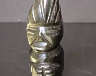 Golden Obsidian Aztec or Mayan Figurine