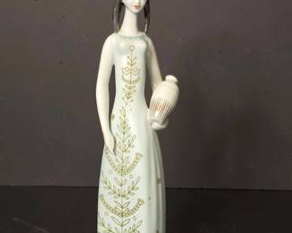 Hollhza Porcelain Figurine of a Woman with Urn