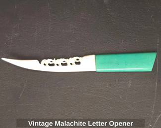 Vintage Malachite Letter Opener