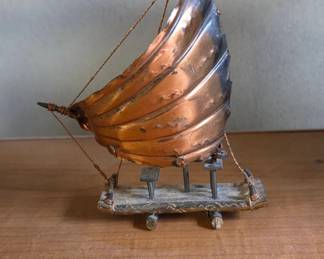 Vintage Claro Copper Jangada Sculpture