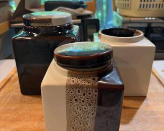 Pier Tri Color Stoneware Canister Set