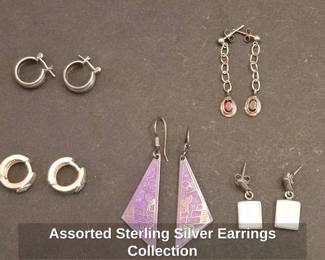 Assorted Sterling Silver Earrings Collection