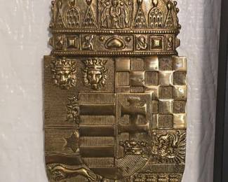 Hungarian Coat of Arms Plaque with Crown