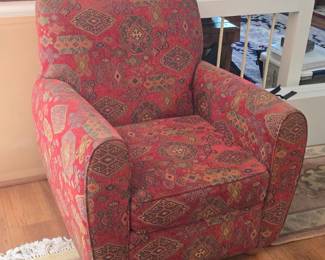 Vintage Pier Imports Upholstered Armchair with Geometric Pattern second image