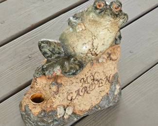 Ceramic Frog Planter with My Garden Inscription