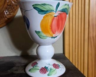 Herend Handpainted Village Pottery Footed Bowl