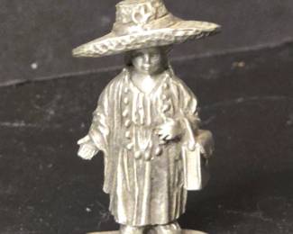 Hudson Pewter Lady with Hat Miniature Figure