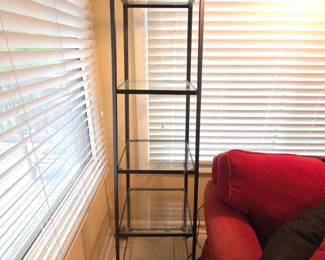Wrought Iron and Glass Tiered Etagere