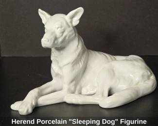 Herend Porcelain Sleeping Dog Figurine