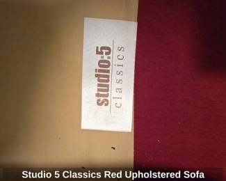 Studio Classics Red Upholstered Sofa second image