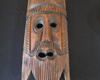 Carved Wooden Viking or Odin Mask