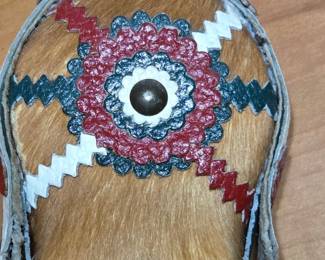 Vintage Hungarian Wood and Leather Canteen Flask with Fur second image