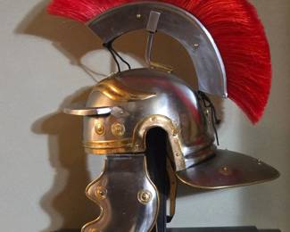 Roman Imperial Gallic Centurion Helmet Replica with Red Plume