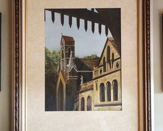 Gothic Revival Architectural Study Painting