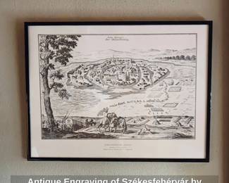 Antique Engraving of Szkesfehrvr by Merian,
