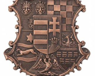 Vintage Hungarian Coat of Arms Wall Plaque