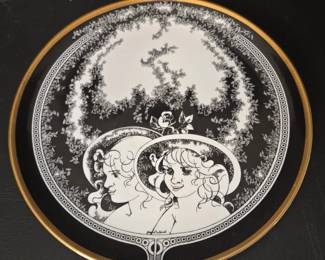 Hollhza Porcelain Decorative Plate with Endre Szsz Artwork