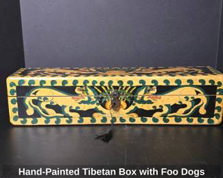 HandPainted Tibetan Box with Foo Dogs