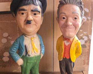 Laurel and Hardy Chalkware Statues