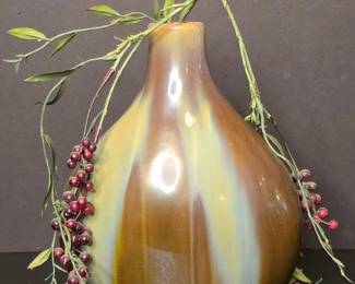 MidCentury Modern Drip Glaze Ceramic Vase