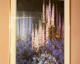 Framed Print of Delphiniums by Edward Steichen