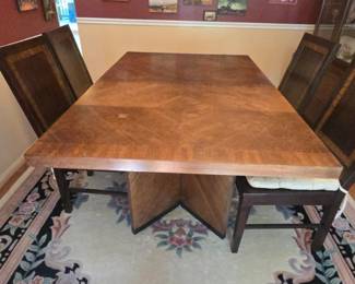 Lane Furniture Co. MidCentury Modern Dining Table with Parquet Top