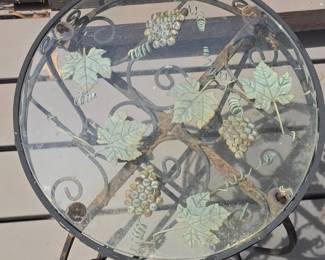 Vintage Wrought Iron Grape Motif Side Table second image