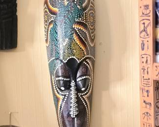 African Tribal Mask with Dot Art