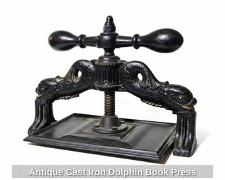Antique Cast Iron Dolphin Book Press