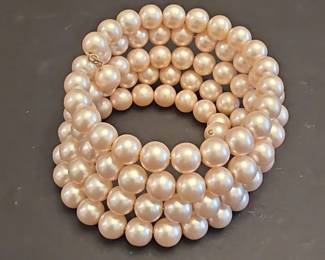 Faux Pearl Coil Bracelet  MultiStrand