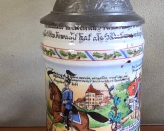 Kaiser W. Germany Regimental Beer Stein with Pewter Lid