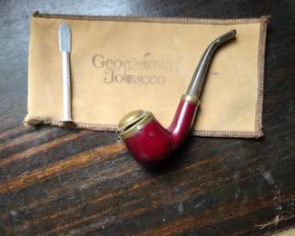 Vintage Cherry Briar Tobacco Pipe with Brass Cap