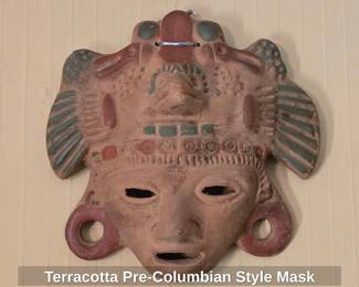 Terracotta PreColumbian Style Mask