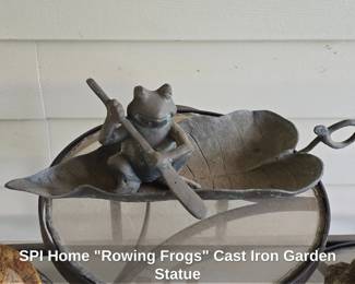 SPI Home Rowing Frogs Cast Iron Garden Statue