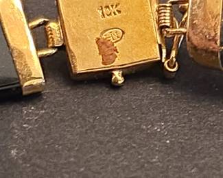 10K Gold Black Onyx Bracelet with Dragon Clasp third image