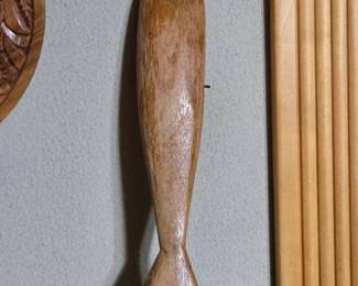 HandCarved Wooden Fish Sculpture