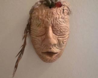 Maori Style Carved Face Mask