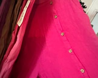 Women's OS.LINO Linen Blend Button-Front Wide-Leg Pants