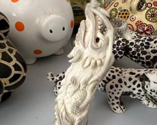 Carved Antler Dragon Figurine