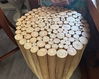 Teak Wood Log Stool/Side Table