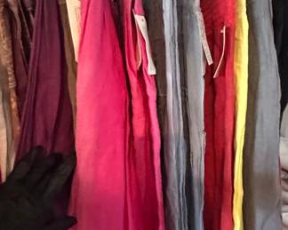 Women's OS.LINO Linen Blend Button-Front Wide-Leg Pants