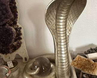 Gilt Cobra Figurine with Sphere