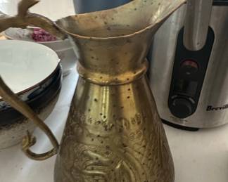 Engraved Brass Dallah Pitcher