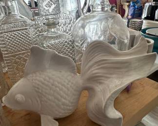 White Ceramic Goldfish Vase
