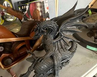 Ebros Gift Dark Beacon Dragon Guardian of Styx Castle Gate Statue