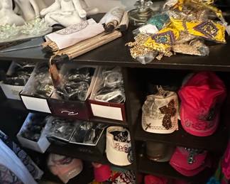 Assorted Decorative Hats and Figurines